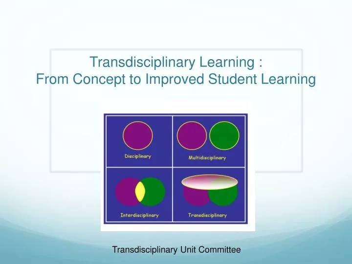 transdisciplinary learning from concept to improved student learning