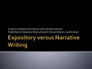 Expository versus Narrative Writing
