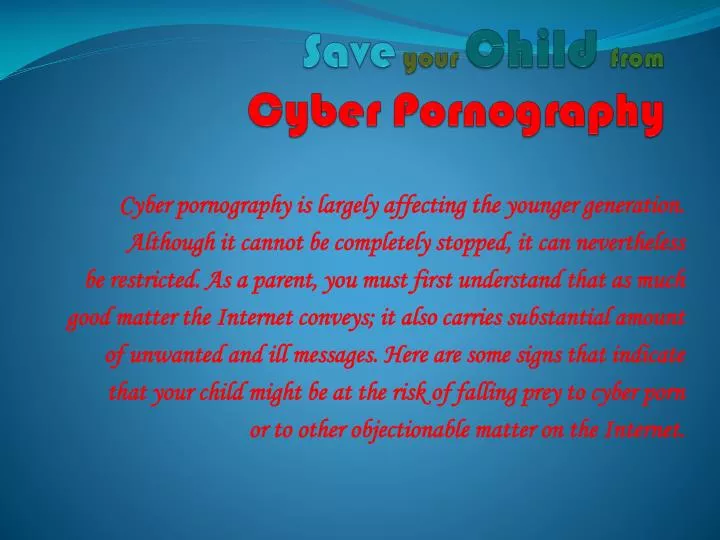 save your child from cyber pornography