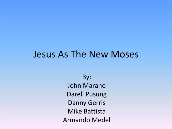 jesus as the new moses