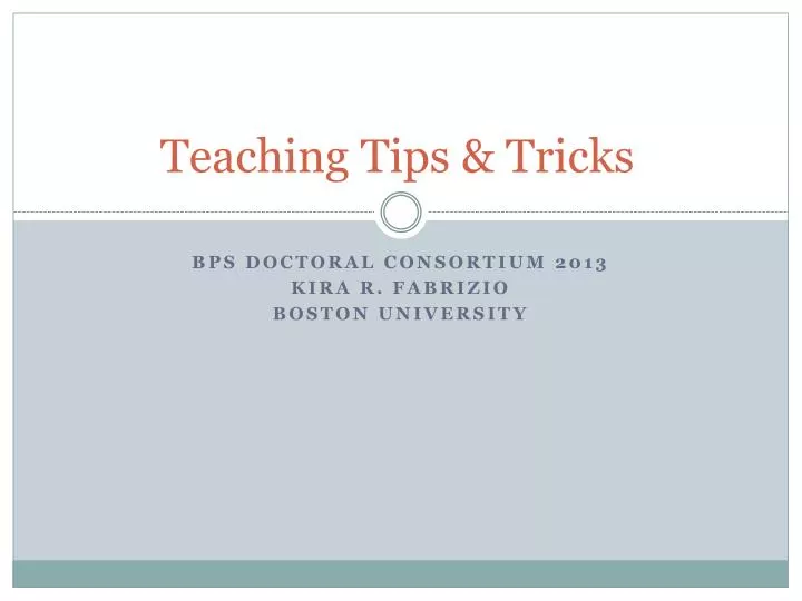 teaching tips tricks