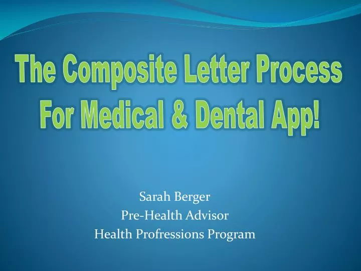 sarah berger pre health advisor health profressions program