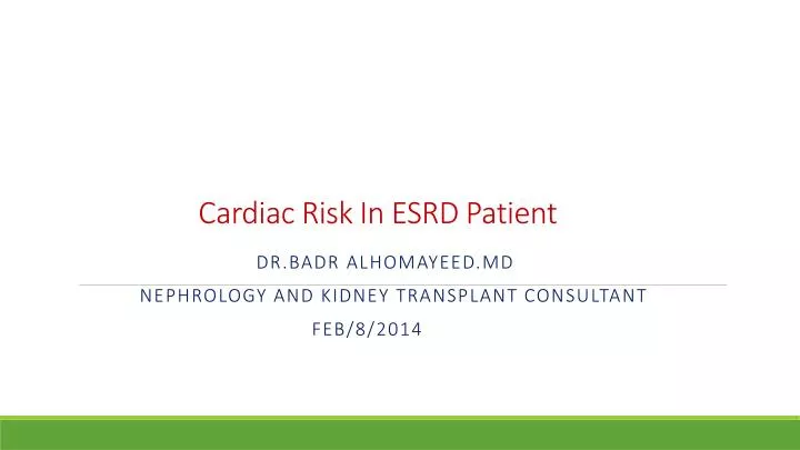 cardiac risk in esrd patient
