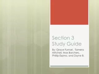 Section 3 Study Guide