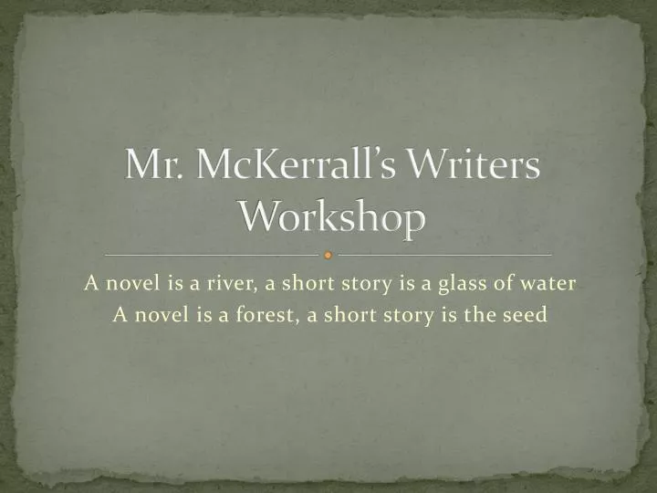 mr mckerrall s writers workshop