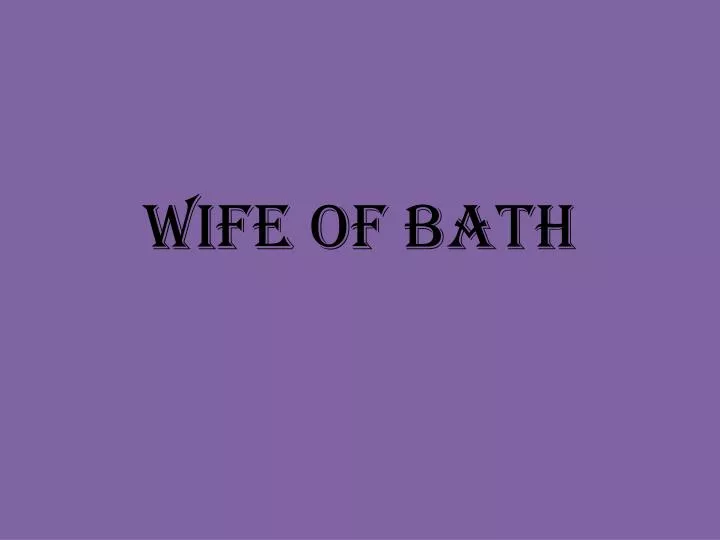 wife of bath