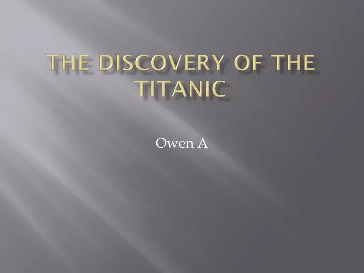 the discovery of the titanic