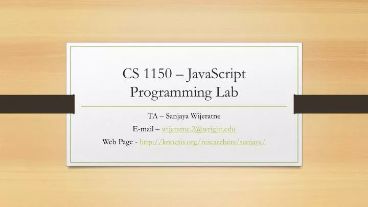 cs 1150 javascript programming lab