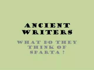 Ancient Writers