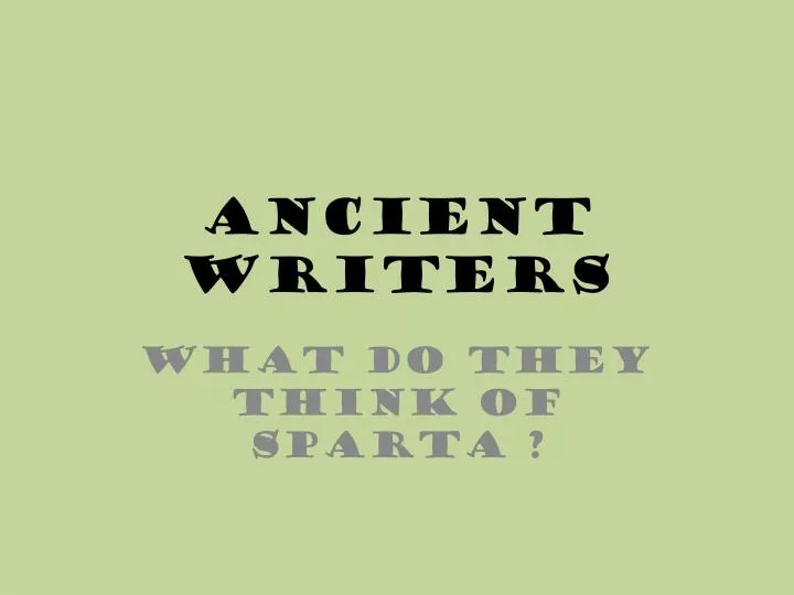 ancient writers