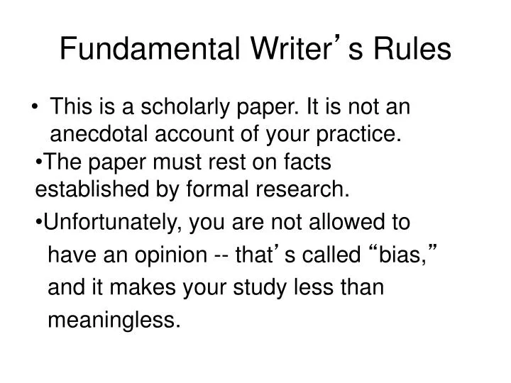 fundamental writer s rules