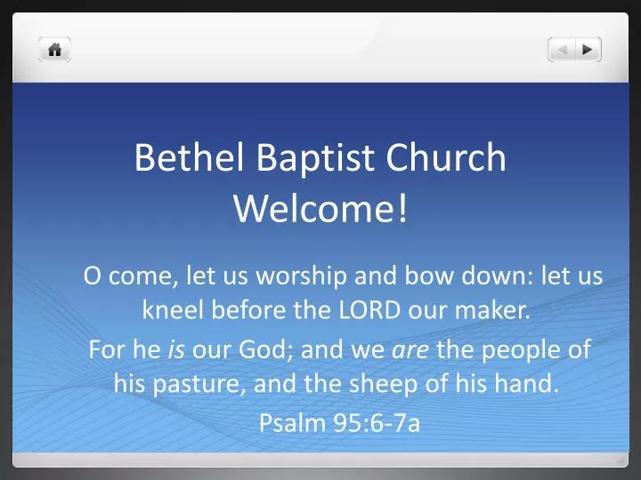 bethel baptist church welcome