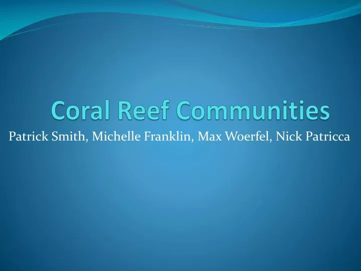 coral reef communities