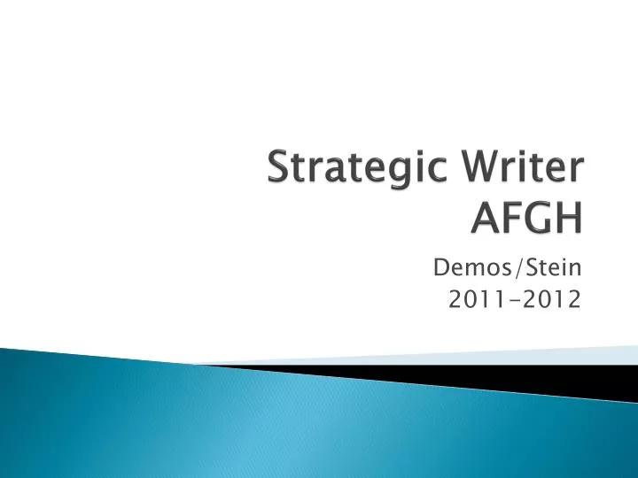 strategic writer afgh