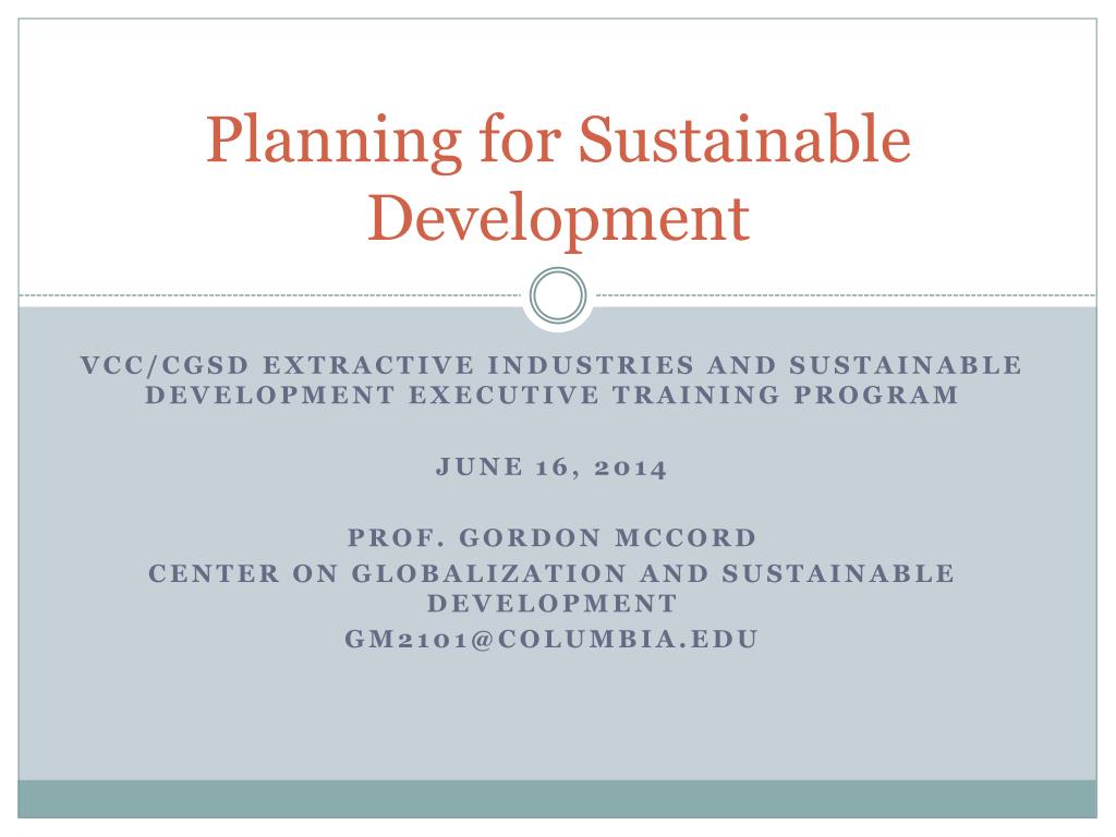 PPT - Planning for Sustainable Development PowerPoint Presentation ...