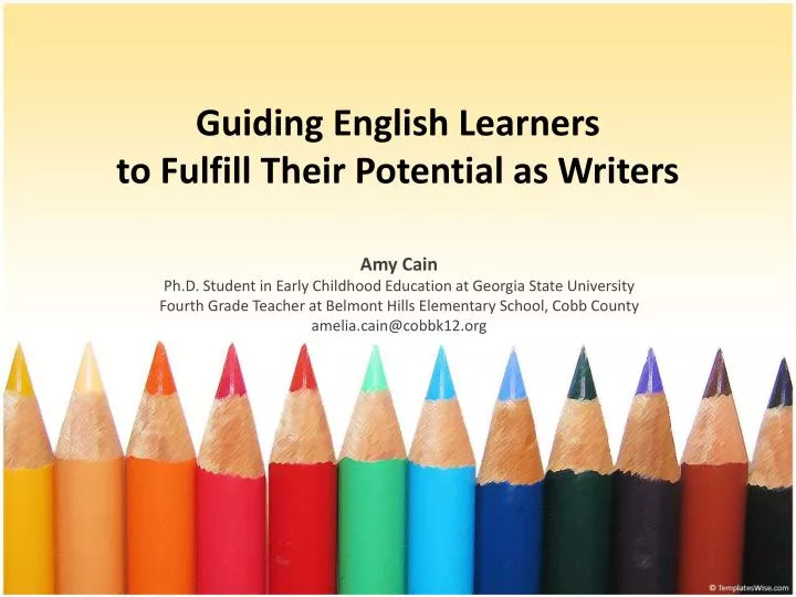 guiding english learners to fulfill their potential as writers