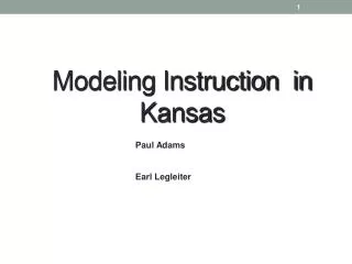 Modeling Instruction in Kansas