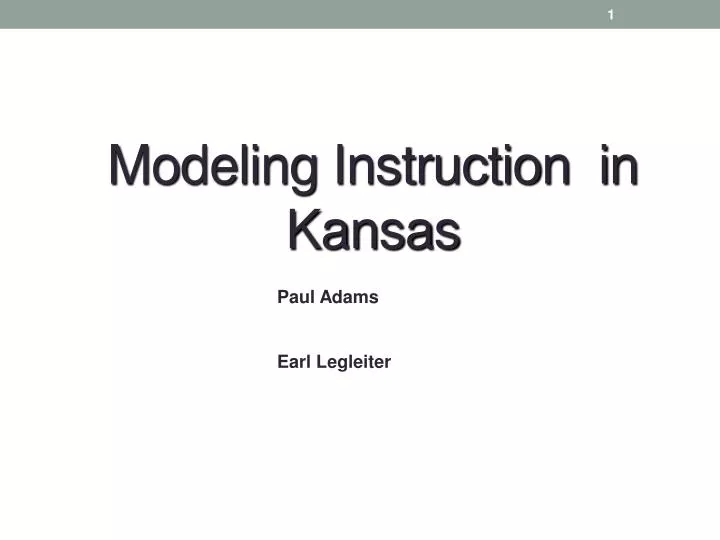 modeling instruction in kansas