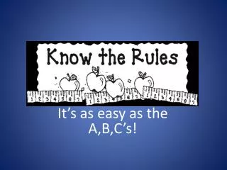 It’s as easy as the A,B,C’s!