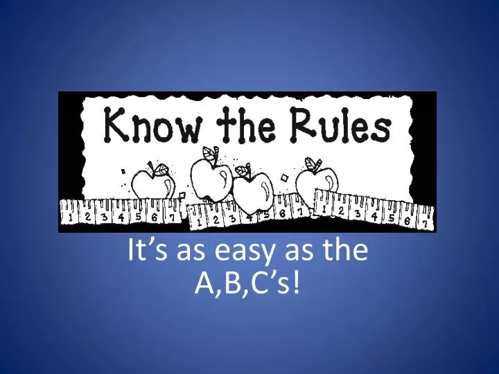 it s as easy as the a b c s