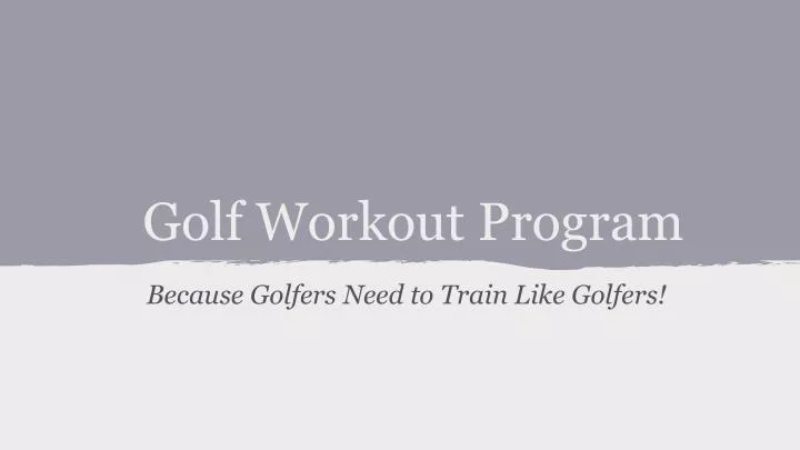 golf workout program