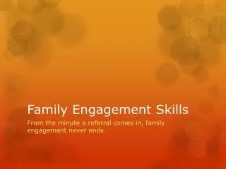 Family Engagement Skills