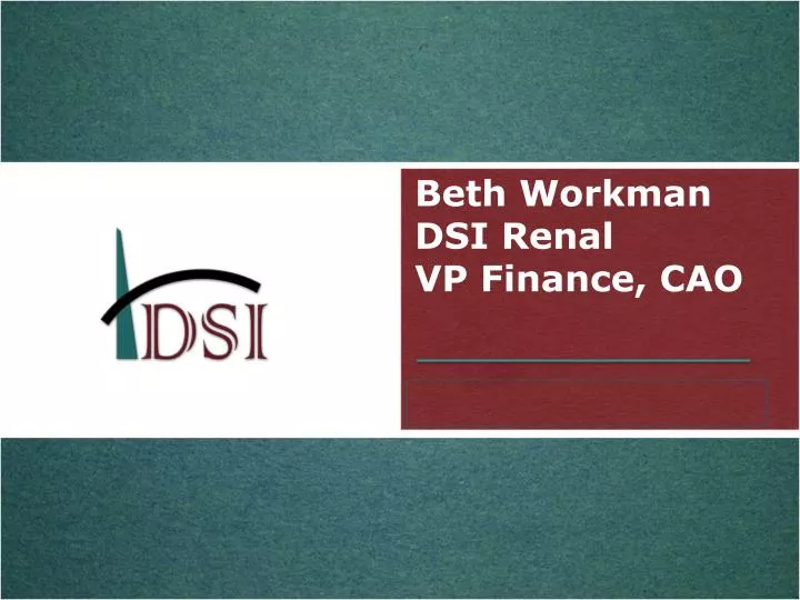 beth workman dsi renal vp finance cao