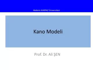 kano modeli