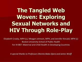 The Tangled Web Woven: Exploring Sexual Networks and HIV Through Role-Play