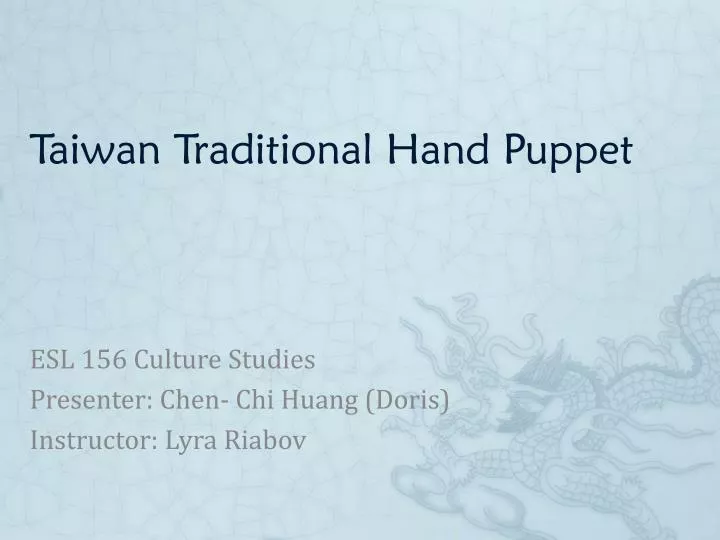 taiwan traditional hand puppet