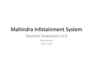 Mahindra Infotainment System