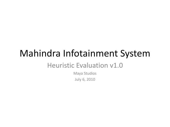 mahindra infotainment system