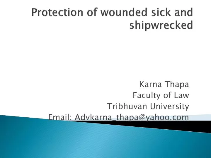 protection of wounded sick and shipwrecked