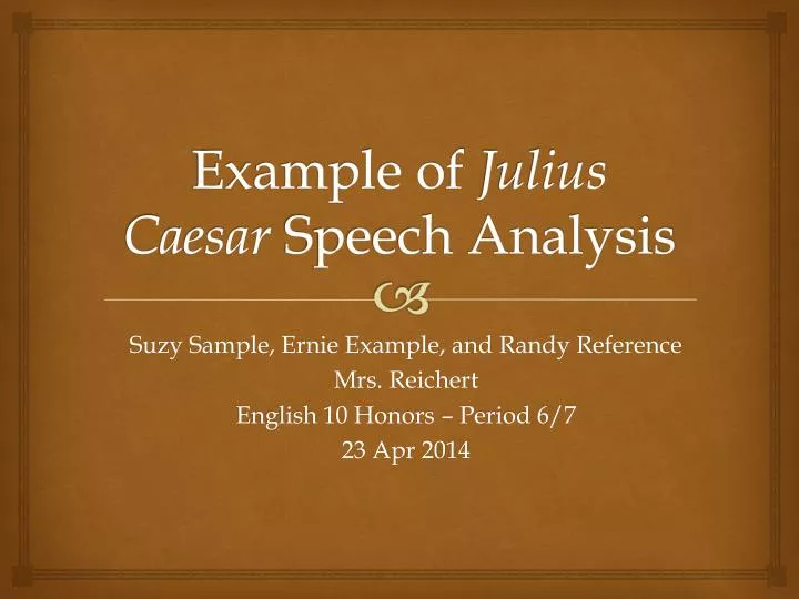 example of julius caesar speech analysis