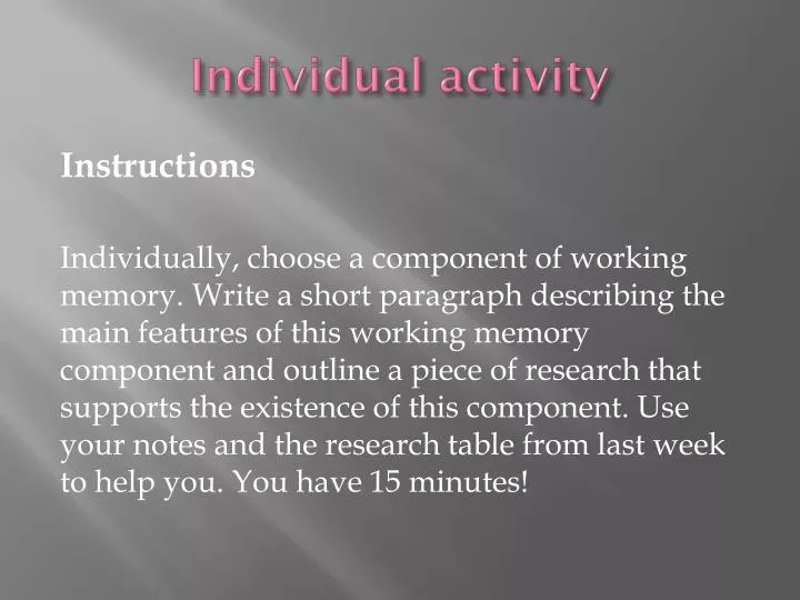 individual activity