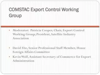 COMSTAC Export Control Working Group