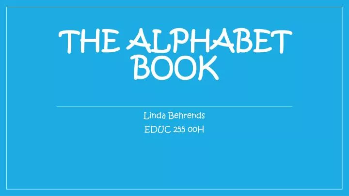 the alphabet book