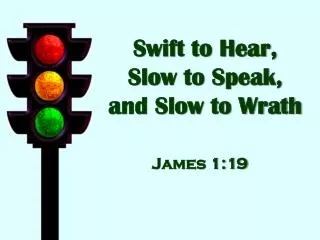 Swift to Hear, Slow to Speak, and Slow to Wrath