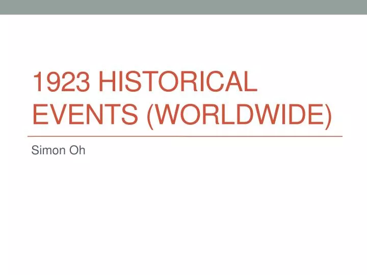 1923 historical events worldwide