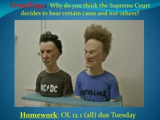 Homework : OL 12.1 (all) due Tuesday