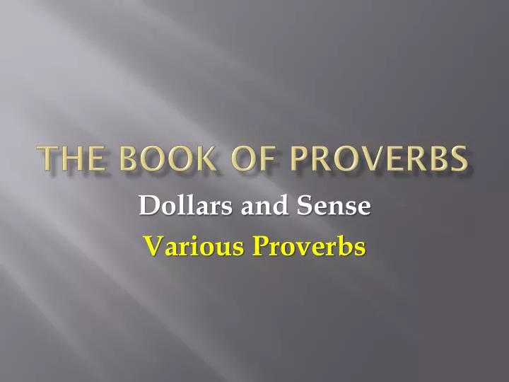 the book of proverbs