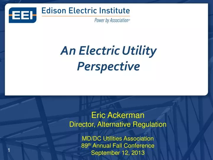 an electric utility perspective