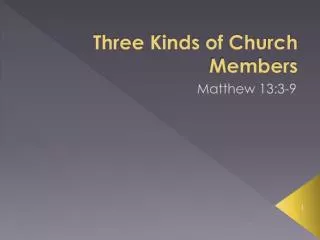 Three Kinds of Church Members