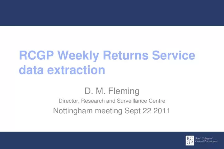 rcgp weekly returns service d ata extraction