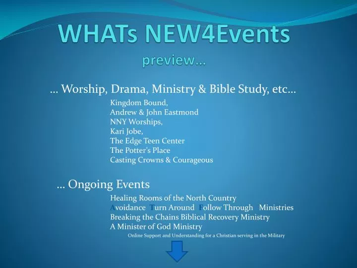 whats new4events preview