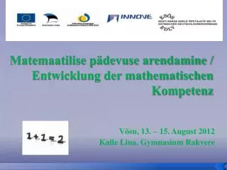 matemaatilise p devuse arendamine entwicklung der mathematischen kompetenz