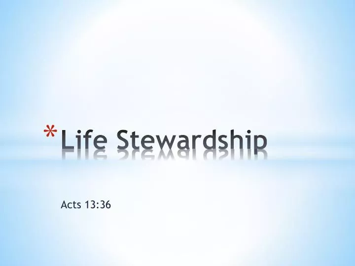 life stewardship