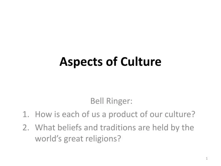 aspects of culture