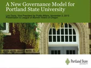 A New Governance Model for Portland State University