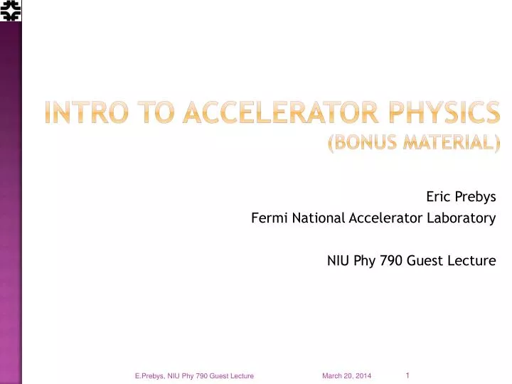 intro to accelerator physics bonus material